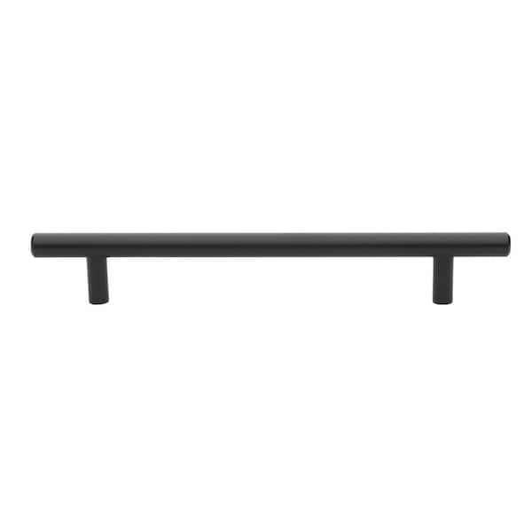 GlideRite 6-1/4 in. Matte Black Solid Handle Drawer Bar Pulls (10-Pack)