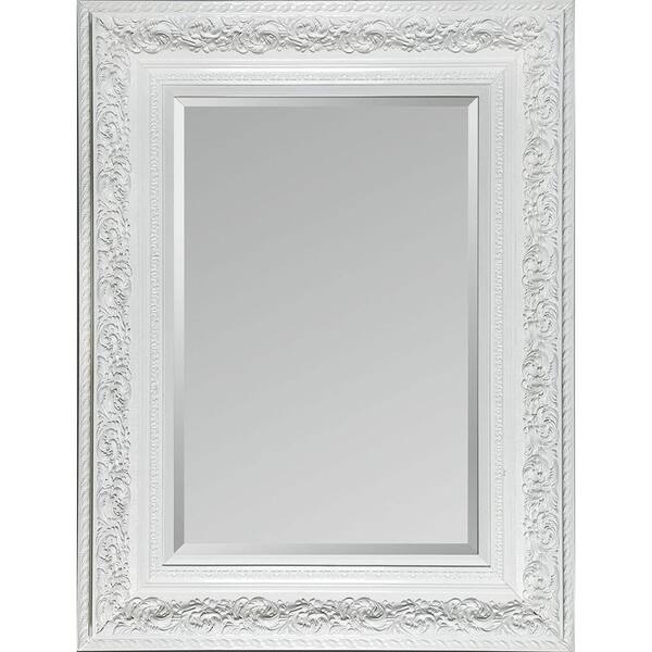 Filament Design Luna 54 in. x 42 in. Ornate White Framed Mirror