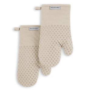 Asteroid Silicone Grip Tan Oven Mitt 2 Pack