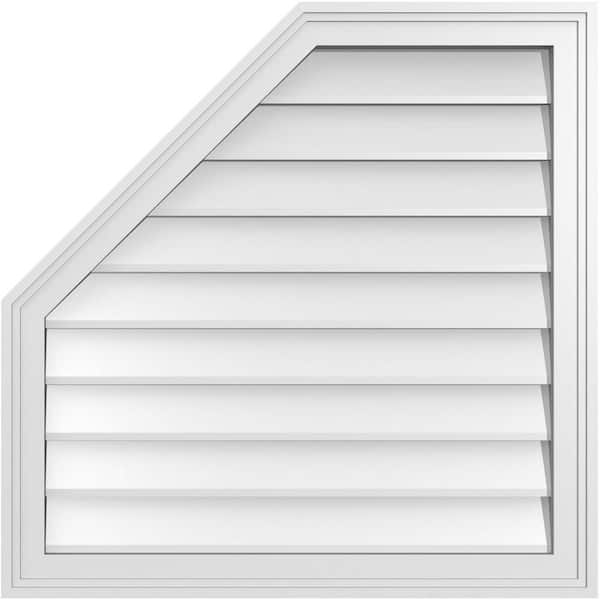 Ekena Millwork 28 in. x 28 in. Octagonal Surface Mount PVC Gable Vent: Decorative with Brickmould Frame