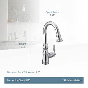 Weymouth Single-Handle Pull-Down Sprayer Bar Faucet in Brushed Gold