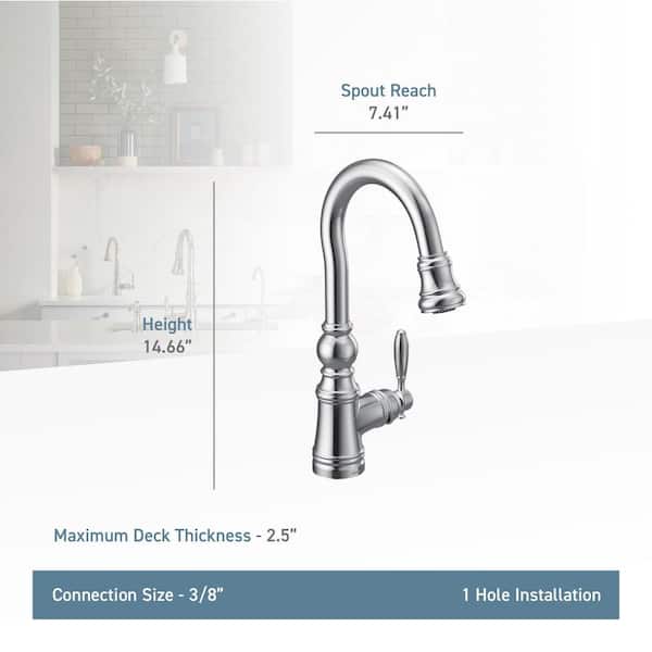 Weymouth Single-Handle Pull-Down Sprayer Bar Faucet in Brushed Gold