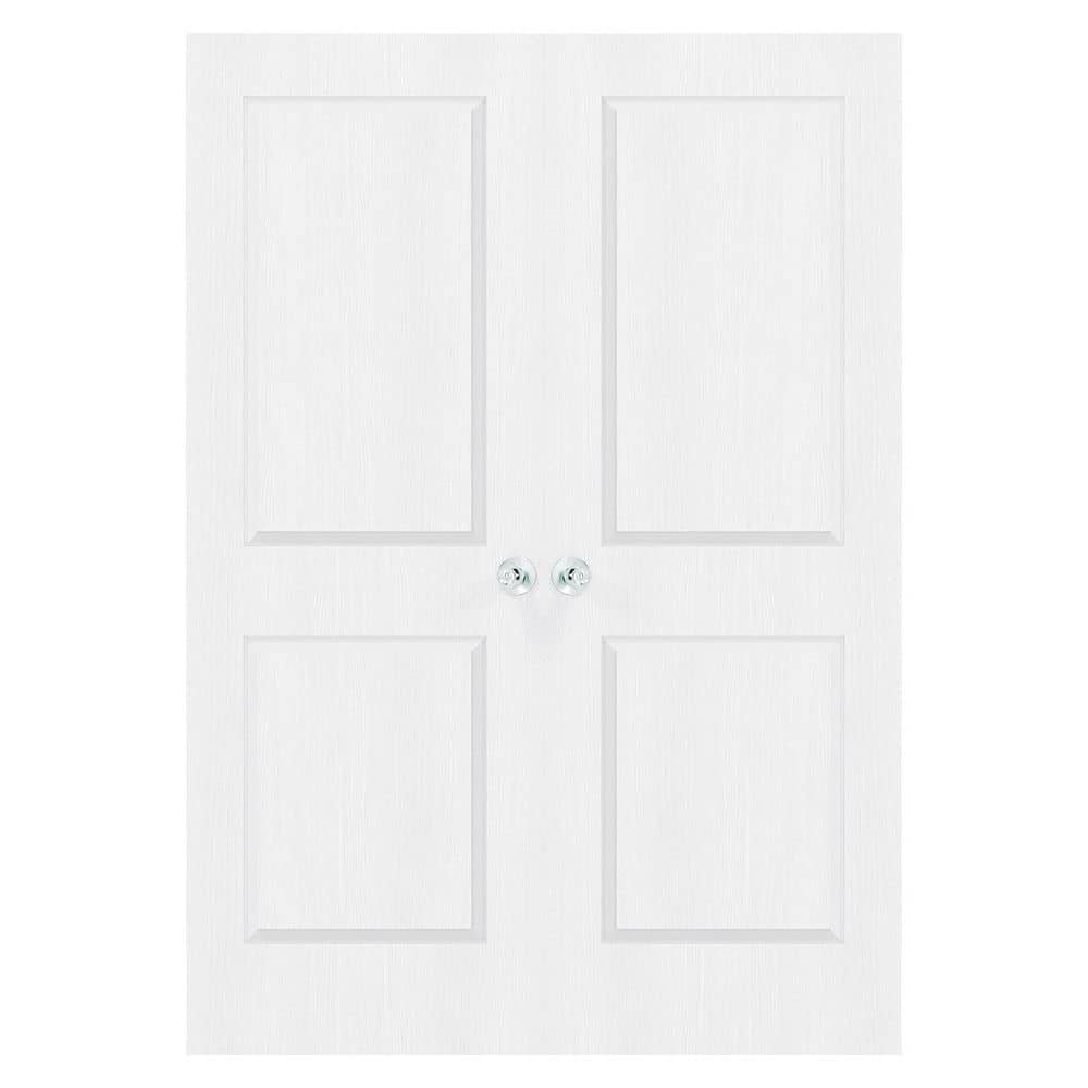 56 in. x 80 in. 2 Panel, Hollow Core, Composite, White Primed, Interior Door Slab with Silver Sphere Doorknob price history on PriceWatchPro