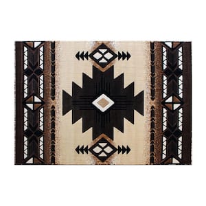 Brown 5 ft. x 7 ft. Rectangle Native American Area Rug