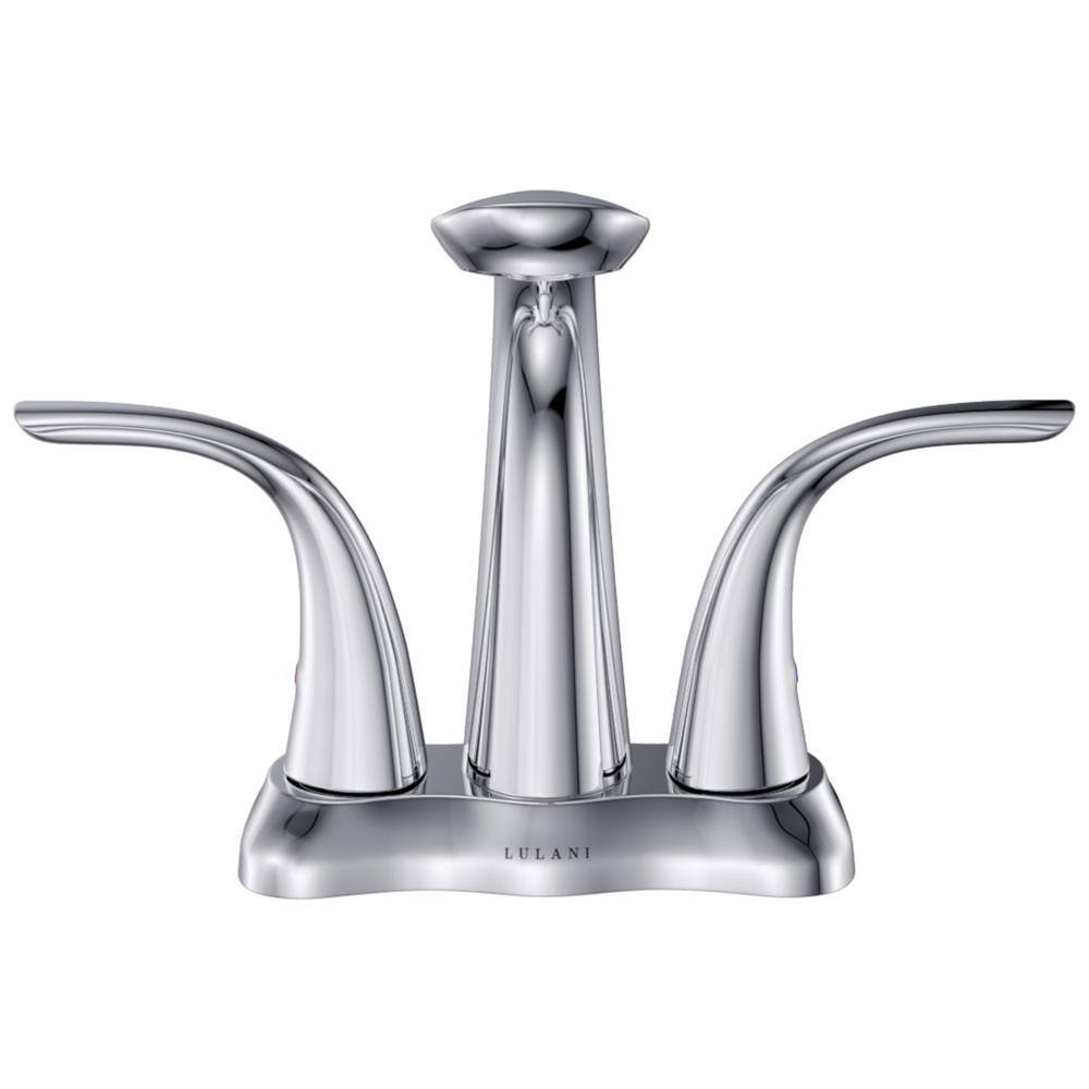 Kauai Chrome 4" Centerset 2 Handle Bathroom Faucet