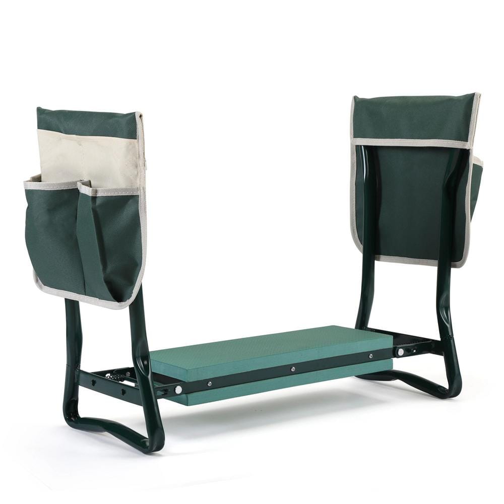 23 in. Outdoor 2-in-1 Green Garden Stool and Kneeler with Tool Bags, Kneeling Pad, Gift for Parent,Garden Portable Bench price history on PriceWatchPro
