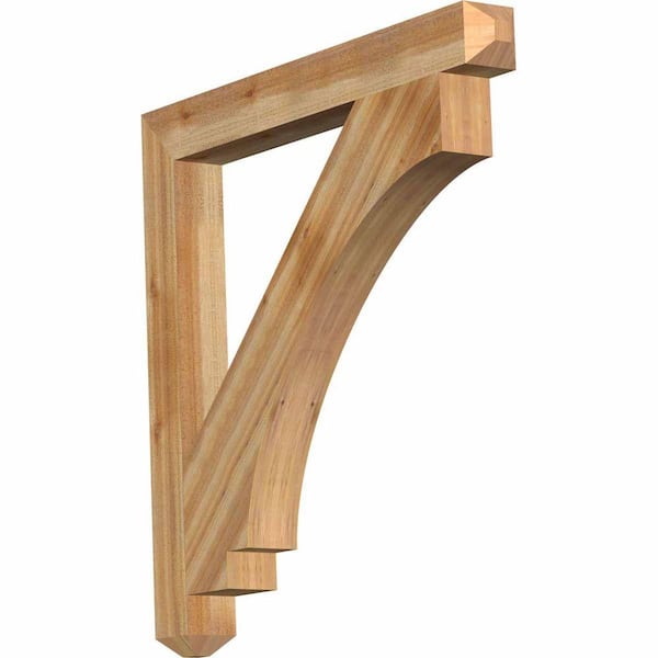Ekena Millwork 4 in. x 38 in. x 38 in. Western Red Cedar Imperial Craftsman Rough Sawn Bracket