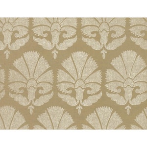 Ronald Redding Gold and White Ottoman Fans Matte Non-pasted Grasscloth Wallpaper 27 in. x 27 ft.