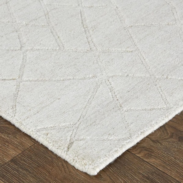 4 x 6 Gray, Ivory Striped Area Rug