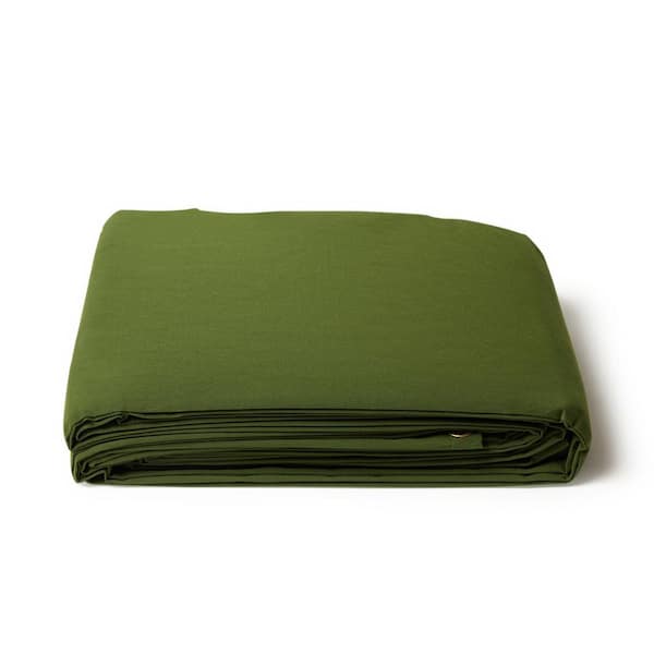10 ft. x 12 ft. Olive 20 Mil Heavy Duty Waterproof Canvas Tarp, Tear-Resistant, Brass Grommets for Construction Use