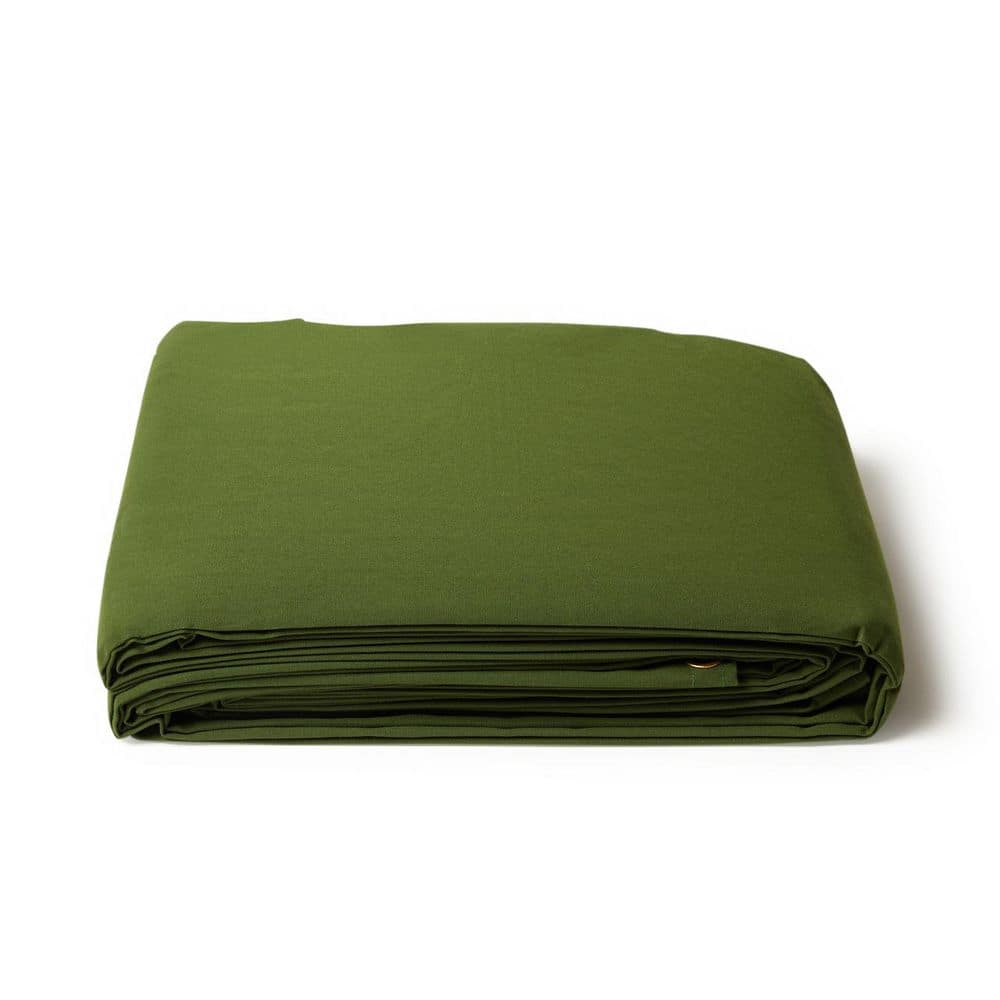 6 ft. x 8 ft. Olive 20 Mil Heavy Duty Waterproof Canvas Tarp, Tear-Resistant, Brass Grommets for Construction Use price history on PriceWatchPro