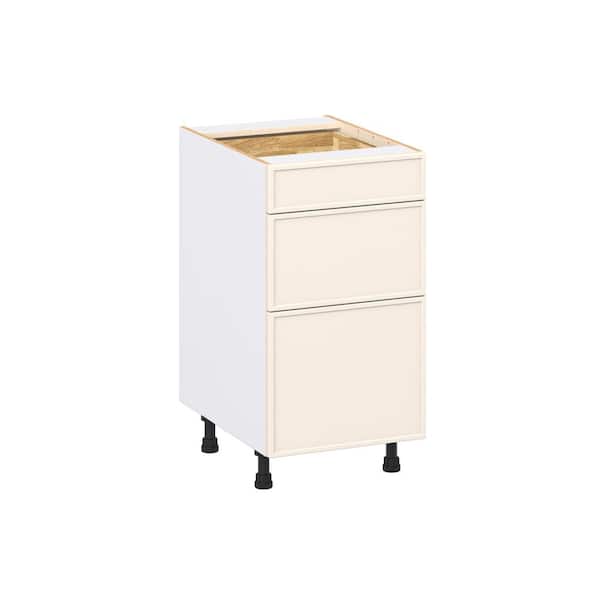 Fairview 18 in. Wx24 in. D x 34.5 in. H Assembled Slim Shaker Drawer Base Kitchen Cabinet in Washed Linen with 3-Drawers