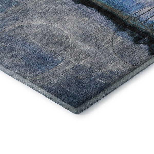 Mayfield Premium Machine Washable Abstract AMF2059 Blue 2 ft. x 3 ft. Accent Rug