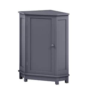 17.52 in. W x 17.52 in. D x 31.5 in. H Triangle Gray Freestanding Corner Linen Cabinet with Adjustable Shelf