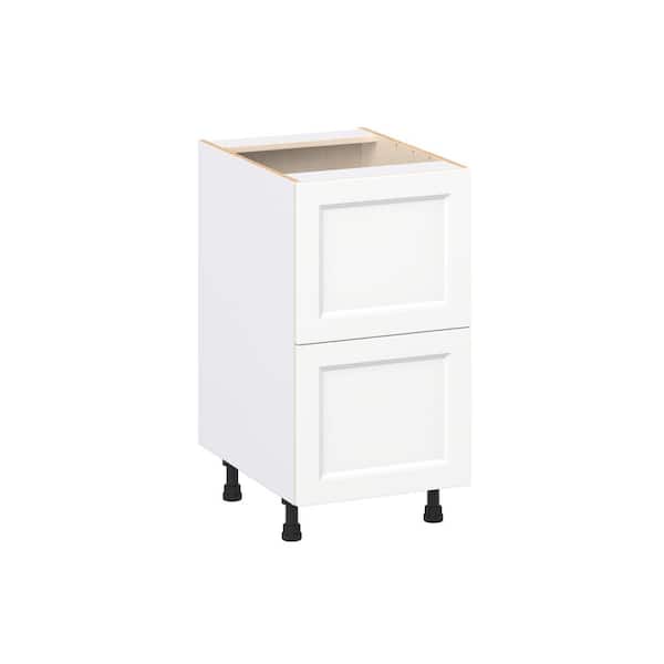 Laramie 18 in. W x 24 in. D x 34.5 in. H Assembled Drawer Base Kitchen Cabinet in Painted Bright White with 2 Drawers