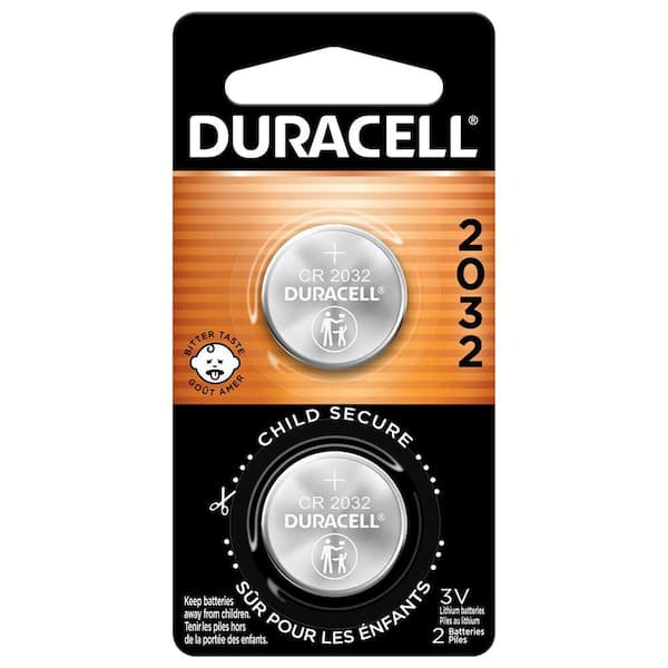 Lav vej hele Kommerciel Duracell CR2032 3V Lithium Battery, 2 Count Pack, Bitter Coating Helps  Discourage Swallowing 004133303534 - The Home Depot