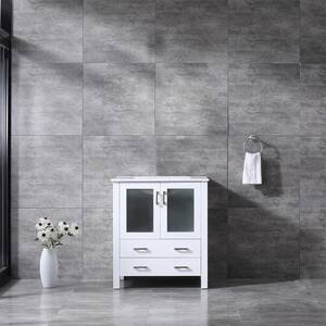 Volez 30 in. W x 18 in. D Single Bath Vanity in White with Marble Top