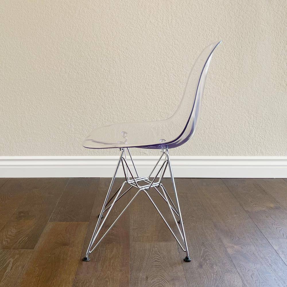 Mid-Century Scandinavian Matte Black Metal Side Chair with Low Back