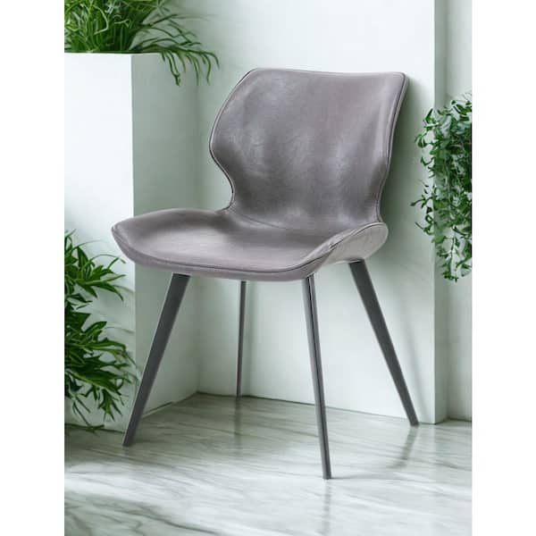 Moira Dark Brown Eco-Leather Dining Chair (Set of 2)
