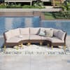 Photo 1 of *****MISSING PARTS, PARTIAL SET **** Brown Rattan Wicker  Steel Patio Outdoor Sectional Set with Beige Cushions