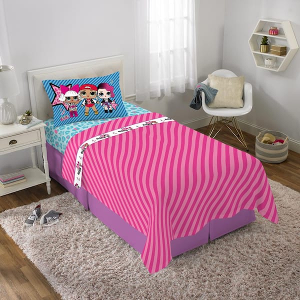 Unbranded LOL Surprise "Born Rockers" Multi-Colored Microfiber Twin Sheet Set