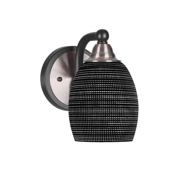 Unbranded Madison 5 in. 1-Light Matte Black and Brushed Nickel Wall Sconce with Standard Shade