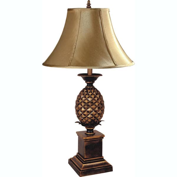 ORE International 32 in. Pineapple Table Lamp in Antique Gold