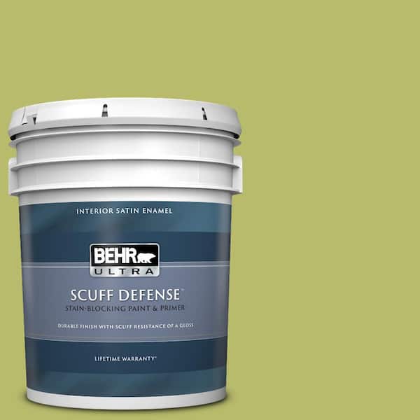 BEHR ULTRA 5 gal. #P360-5 Citrus Peel Extra Durable Satin Enamel Interior Paint & Primer