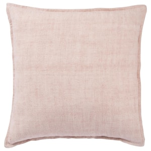 Bay Solid Light Pink Down Throw Pillow 22 inch