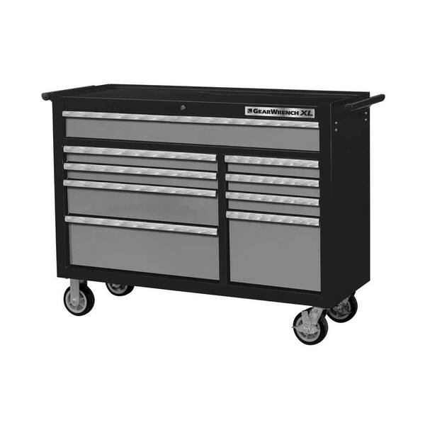 GEARWRENCH XL Series 53 in. 9-Drawer Roller Cabinet, Black/Silver