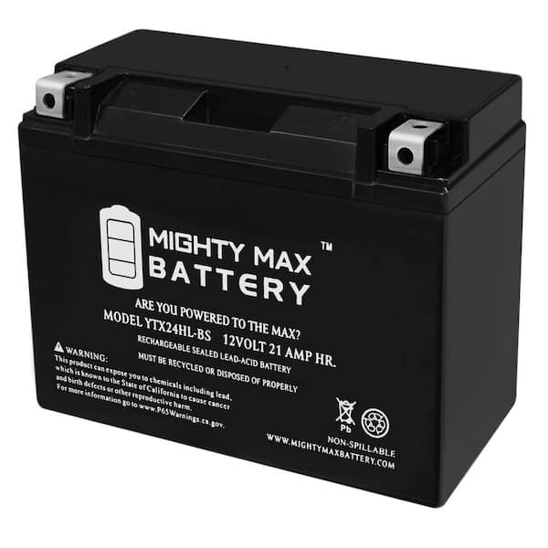 YTX24HL-BS 12-Volt 21AH Battery for Ski Doo Kawasaki Polaris Snowmobile