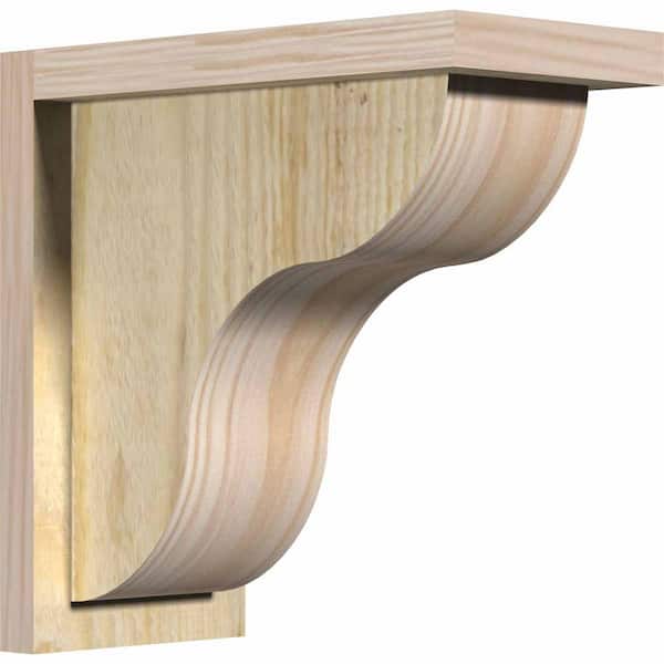 Ekena Millwork 6 in. x 12 in. x 12 in. Douglas Fir Carmel Rough Sawn Corbel with Backplate