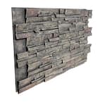 Stack Stone 48 in. x 24.25 in. Polyurethane Interlocking Siding Panel Finished in Volcanic Ash