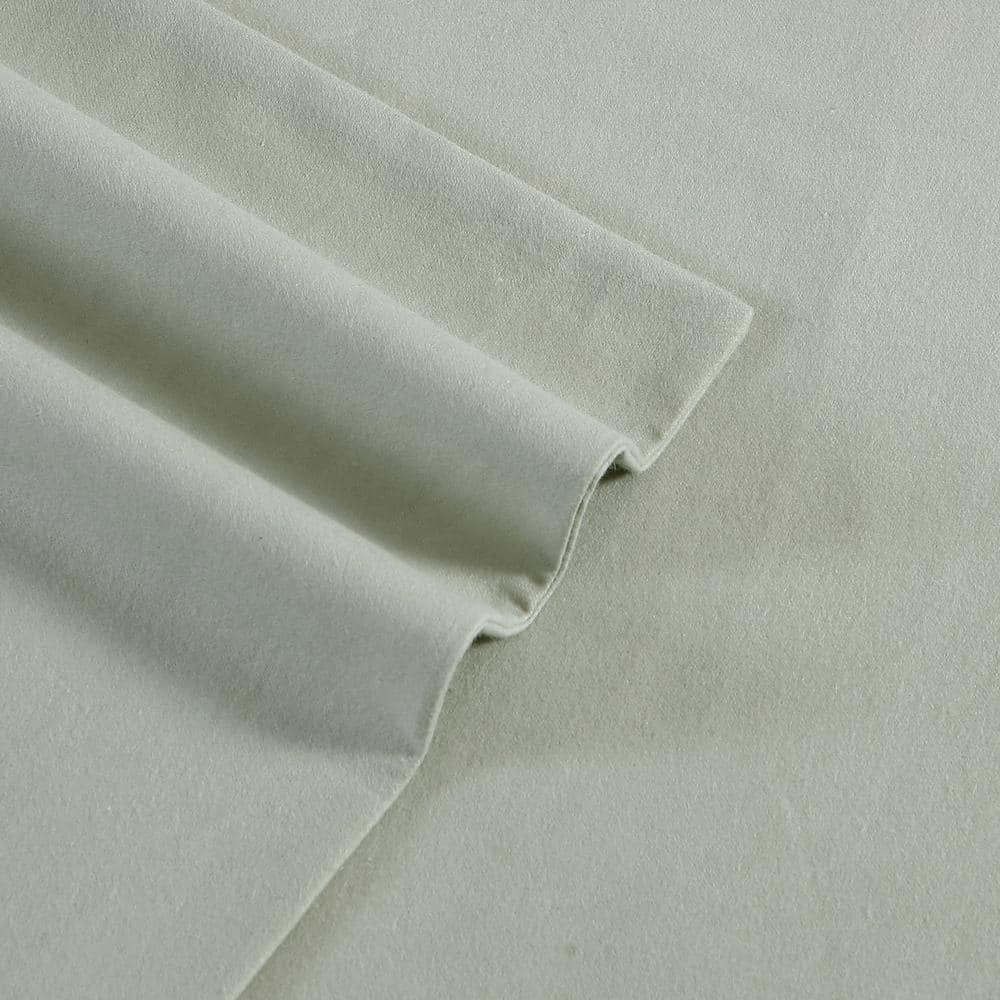 Green Cotton Flannel Full Sheet Set with Deep Pockets