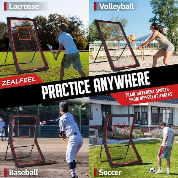 ZEALFEEL 4 x 6 ft. Lacrosse Rebounder with 5-Angles, Target Strip