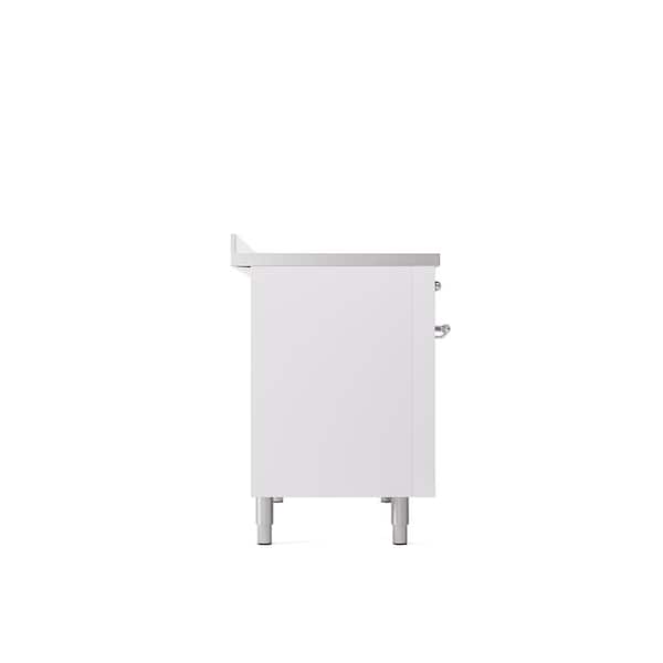 Nostalgie II 48 in. Induction Range with 6 Elements, Chrome Trim in White