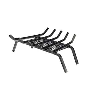 24 in. Steel Heavy-Duty Fireplace Grate with Ember Retainer