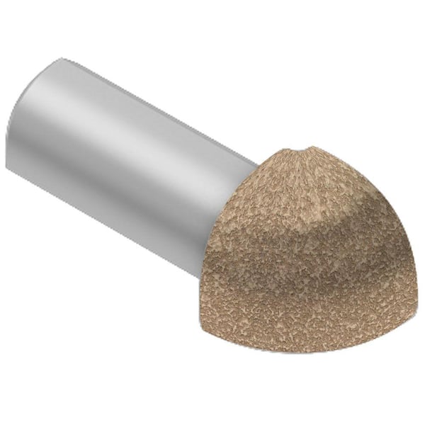 Schluter Rondec Beige Textured Color-Coated Aluminum 3/8 in. x 1 in. Metal 90° Outside Corner