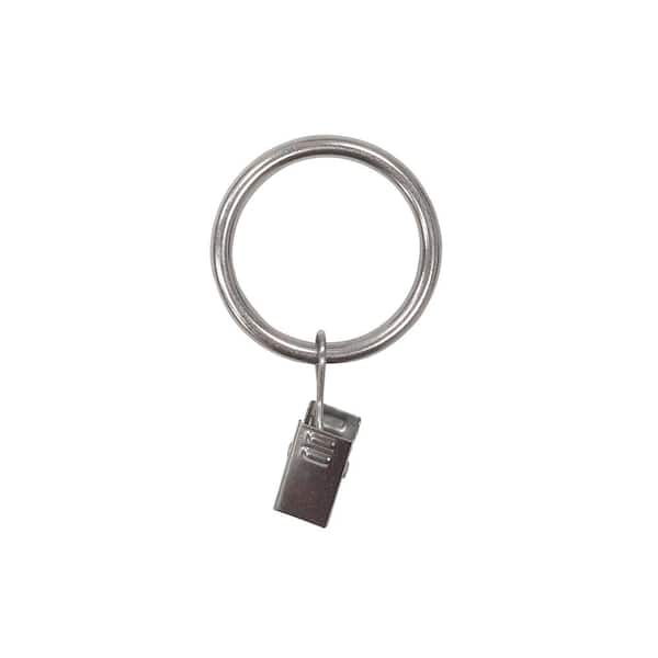 Home Decorators Collection Brushed Nickel Steel Curtain Rings with Clips (Set of 10)