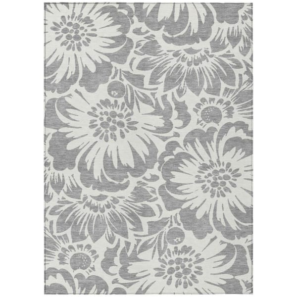 Addison Rugs Chantille ACN551 Gray 2 ft. 6 in. x 3 ft. 10 in. Machine Washable Indoor/Outdoor Geometric Area Rug