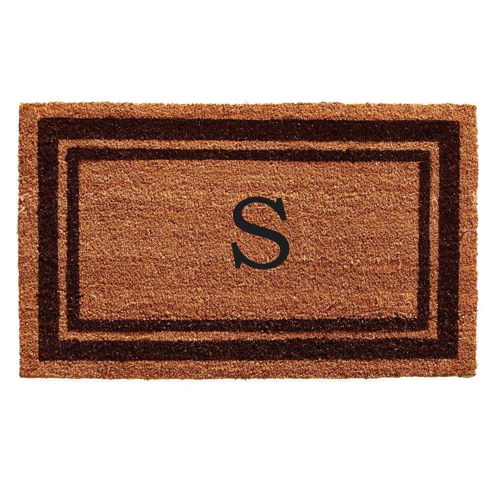 Brown Border Monogram Door Mat 18 in. x 30 in. (Letter S) price history on PriceWatchPro