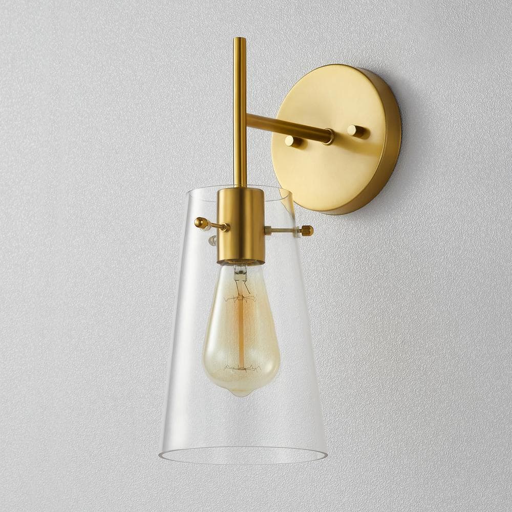 Kawoti Dimmable Brass and Gold Outdoor Wall Sconce, 13" Height