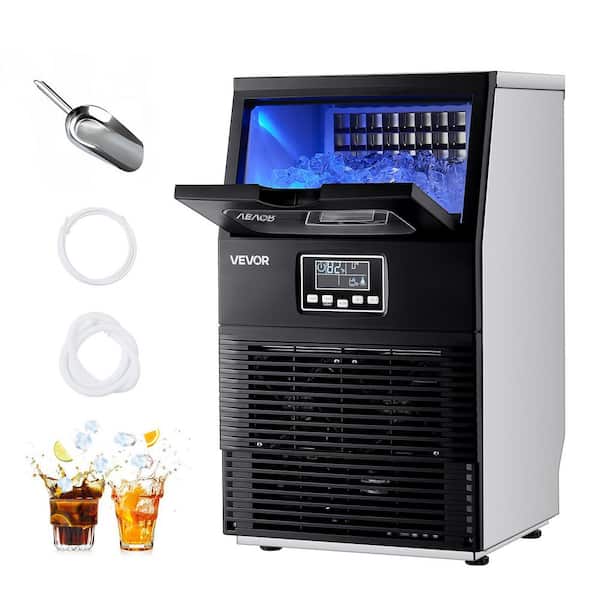 Commercial Ice Maker 80 lbs./24H Full Size Cube Freestanding 13.19 in. W Ice Maker with 12 lbs. Storage Capacity Black