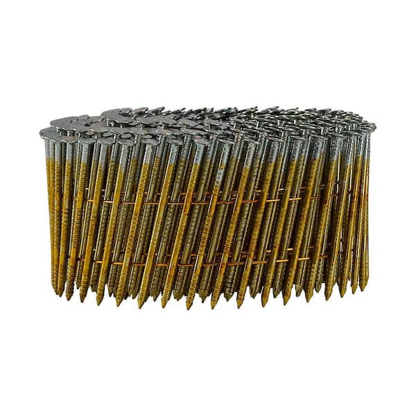 Freeman 15° 2 in. Wire Collated Electrogalvanized Ring Shank Coil Siding Nails - 3,600 Count - For Siding, Sheathing and Roofing