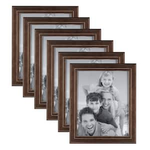 DesignOvation Kieva 8 in. x 10 in. Brown Picture Frame (Set of 6) 213664