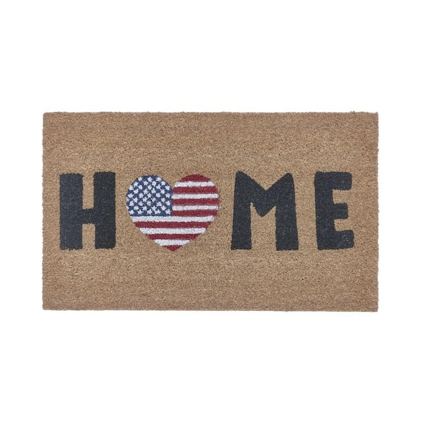 VCNY Home Americana Home Beige 18 in. x 30 in. Coir Outdoor Door Mat