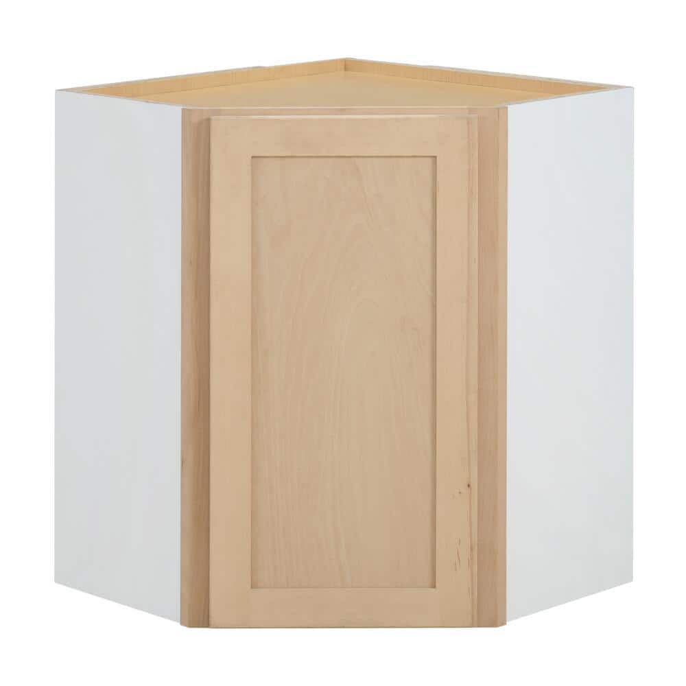 Hampton Bay 24 in W x 12 in. D x 30 in. H Ready to Assemble Corner Diagonal Kitchen Cabinet in Unfinished with CLICKREADY Technology WDC2430
