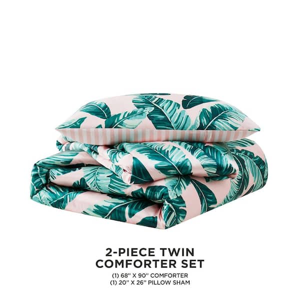 JUICY COUTURE Tropical Palm 2-Piece Twin Reversible Comforter Set