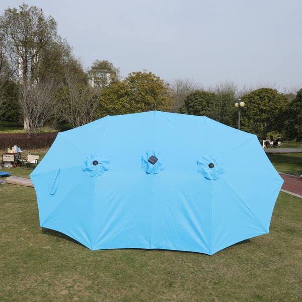 blue aqua outdoor patio umbrella replacement canvas Canopy 9 Ft 6 Rib Capri creating the perfect solution for refreshing your patio or garden ambiance. Aoodor Patio Umbrella Replacement Canopy