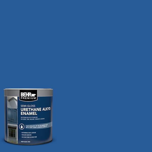 1 qt. #P510-7 Beacon Blue Semi-Gloss Enamel Urethane Alkyd Interior/Exterior Paint